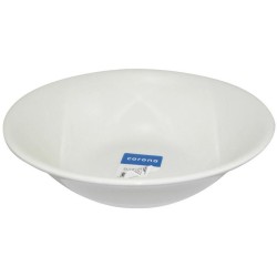 Plato Hondo Sopero Clásico Elegante 350 ml 18 cm de Loza Blanco Nevada Corona