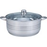 Cacerola Grande de Acero Inoxidable con Tapa de Vidrio 9.5 Litros 32 cm Tab and Kit