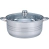 Cacerola Grande de Acero Inoxidable con Tapa de Vidrio 9.5 Litros 32 cm Tab and Kit