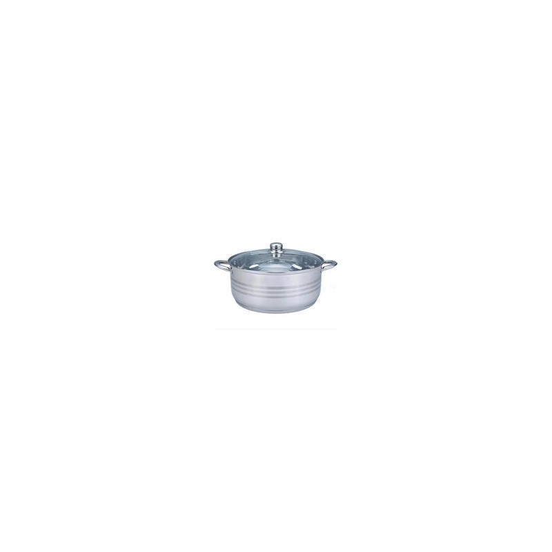 Cacerola Mediana de Acero inoxidable con Tapa de Vidrio de 14 Litros de 36 cm Inducción Tab and Kit