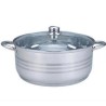 Cacerola Mediana de Acero Inoxidable con Tapa de Vidrio de 17 Litros de  38 cm Inducción Tab and Kit