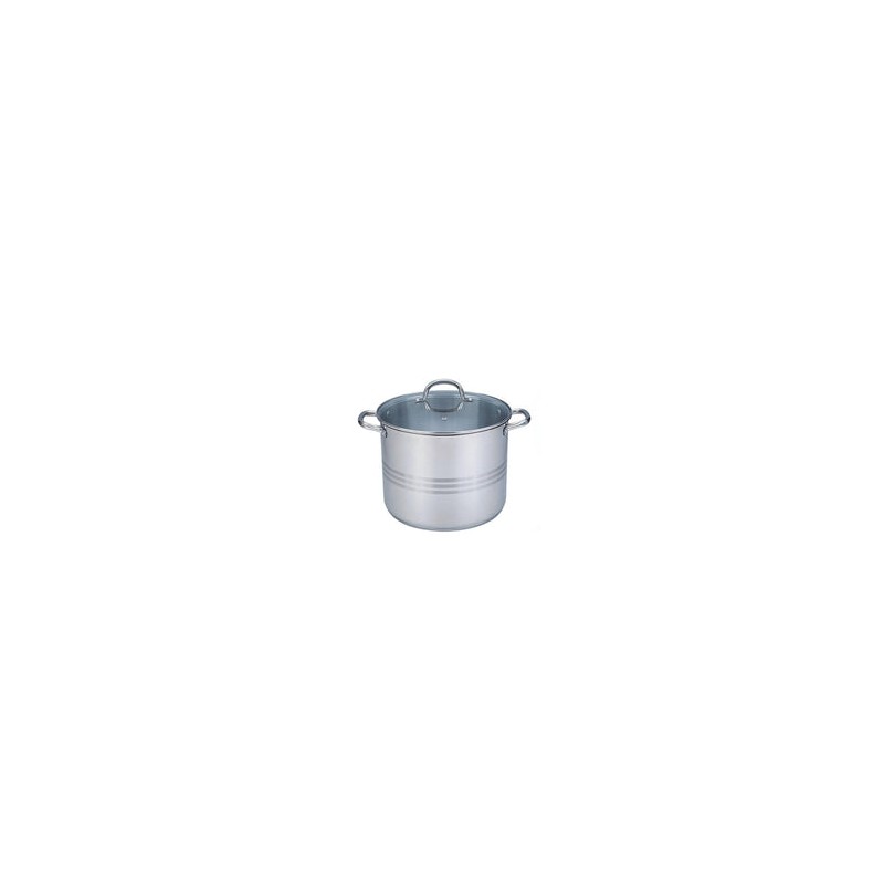 Olla Alta Mediana de Acero Inoxidable con Tapa de 15 Litros 30 cm Tab and Kit