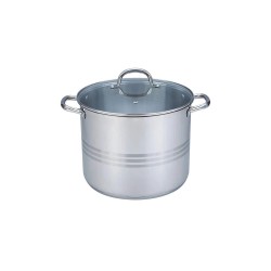 Olla Alta Grande de Acero Inoxidable con Tapa de 31 Litros 40 x 26 cm Tab and Kit