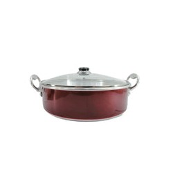 Cacerola Arrocera con Tapa de 7.5 litros 34 cm Elegante Roja Hércules Aluminio Puro