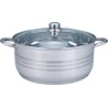 Cacerola Chica de Acero Inoxidable con Tapa de Vidrio de 2 litros 20.5 cm Inducción Tab and Kit