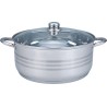 Cacerola Chica de Acero Inoxidable con Tapa de Vidrio de 2 litros 20.5 cm Inducción Tab and Kit
