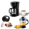 Kit de Electrodomésticos Koblenz Exprimidor con Batidora Gratis una Cafetera de 4 Tazas Kitchen Magic Negro