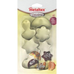 Juego de 6 Moldes Cortadores para Galletas de Acero Inoxidable Metaltex