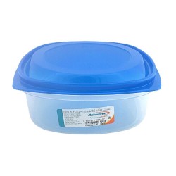 Recipiente Cuadrado 1.5 Litros 19 cm de Plástico con Tapa Azul Ferplast